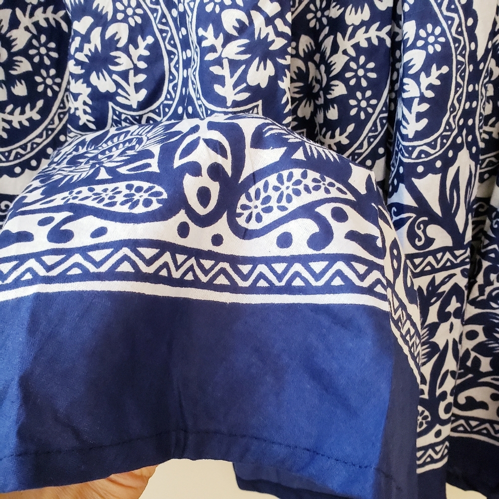 Studio West Blue and White Floral Midi Skirt - Picture 11 of 14